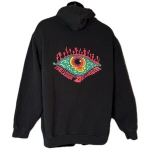 The Claypool Lennon Delirium Psychedelic Eye Black Men’s Full Zip Hoodie Size L